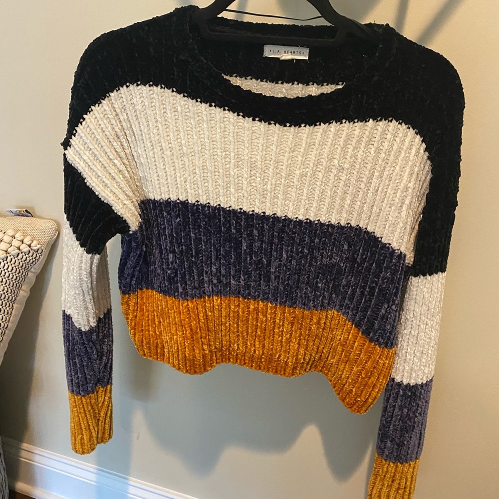 Cropped stripe sweater